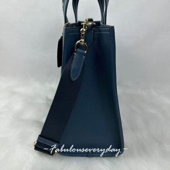 Coach Smith Tote Bag Crossbody In Leather/Silver/Denim Multi CBM10 NWT - Picture 2 of 8